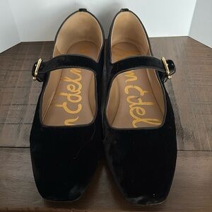 Sam Edelman Black Velvet Mary Jane Shoes
